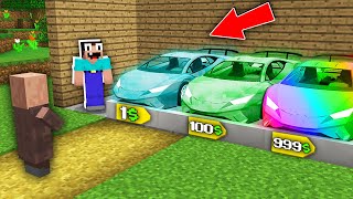 Minecraft NOOB vs PRO: WHAT FOR VILLAGER HIRE NEW CAR IN NOOB SHOP? Challenge 100% trolling