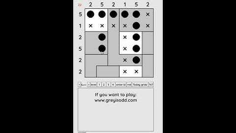 Grey is Odd - Today grids. Solution level 3 6X6 dated 06-19-2024 #logicpuzzles #logicgames  #games