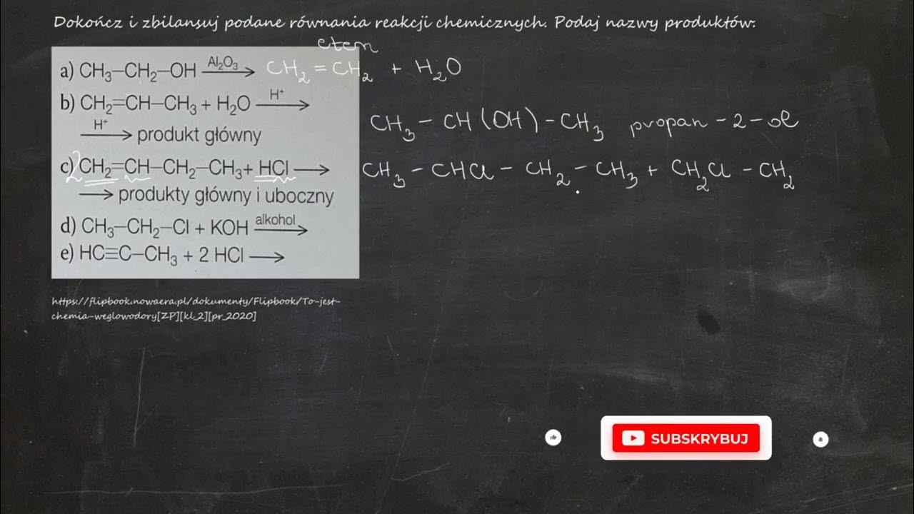 Podane Przemiany Aha Zakwalifikuj Do Zjawisk Fizycznych I Reakcji Chemicznych Dokończ i zbilansuj podane równania reakcji chemicznych. Podaj nazwy
