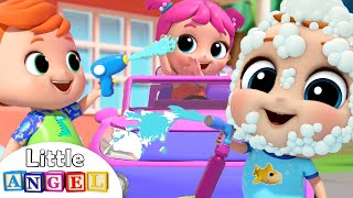 Car Wash Song with Baby John | Little Angel Kids Songs \& Nursery Rhymes