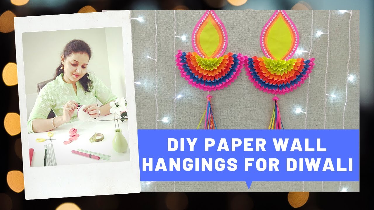 DIY Paper wall hangings for Diwali | Easy Diwali Decoration Ideas with ...
