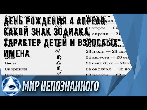 День рождения 4 апреля: какой знак зодиака, характер детей и взрослых, имена