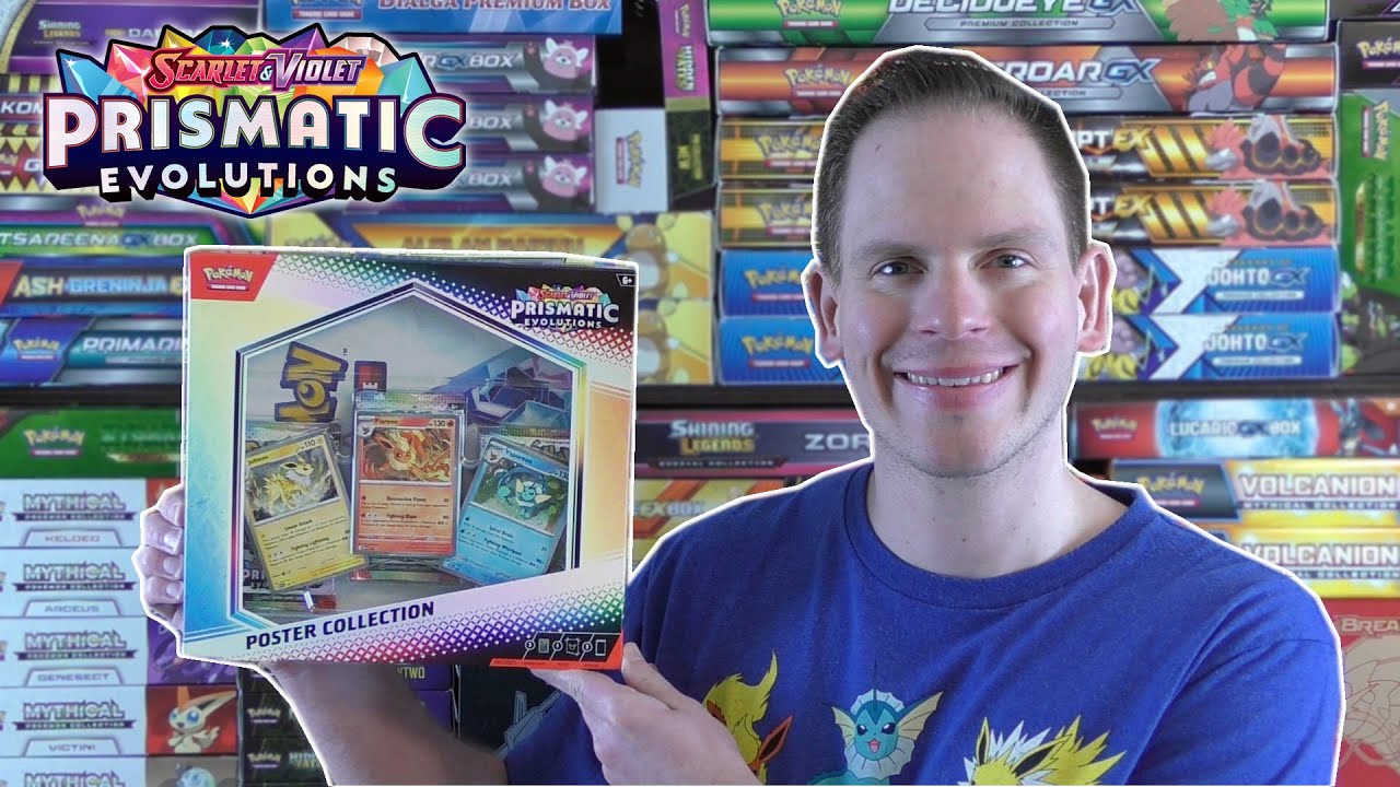 Prismatic Evolutions Poster Collection Opening - YouTube
