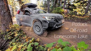 Offroading in Subaru Outback Wilderness, Lonesome Lake, Potluck with Rugged Roo Crew