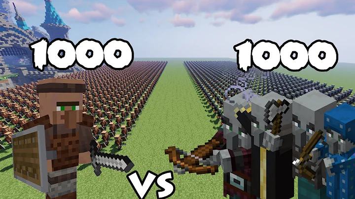 1000 Guard Villagers Vs 1000 Illagers | Minecraft |