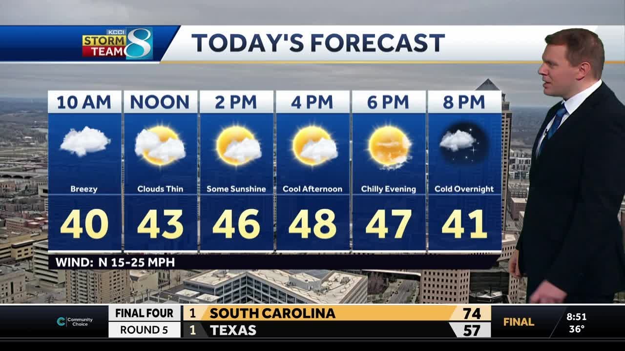 Iowa weather: Staying breezy and chilly today - YouTube