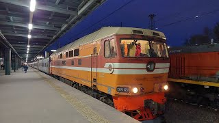 Рыжий тапок! Отправление ТЭП70-0254 с поездом №607/608 Санкт-Петербург - Великие Луки!