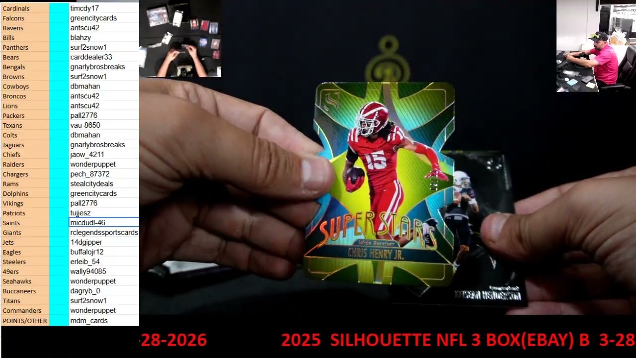 CAJUNBREAKER 2025 SILHOUETTE NFL 3 BOX #2  3-28-2026