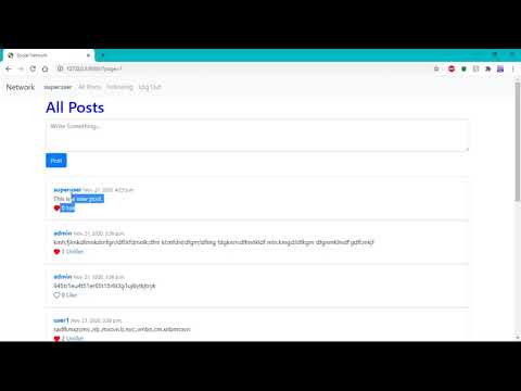 CS50 2020 - Project 4 (Network)