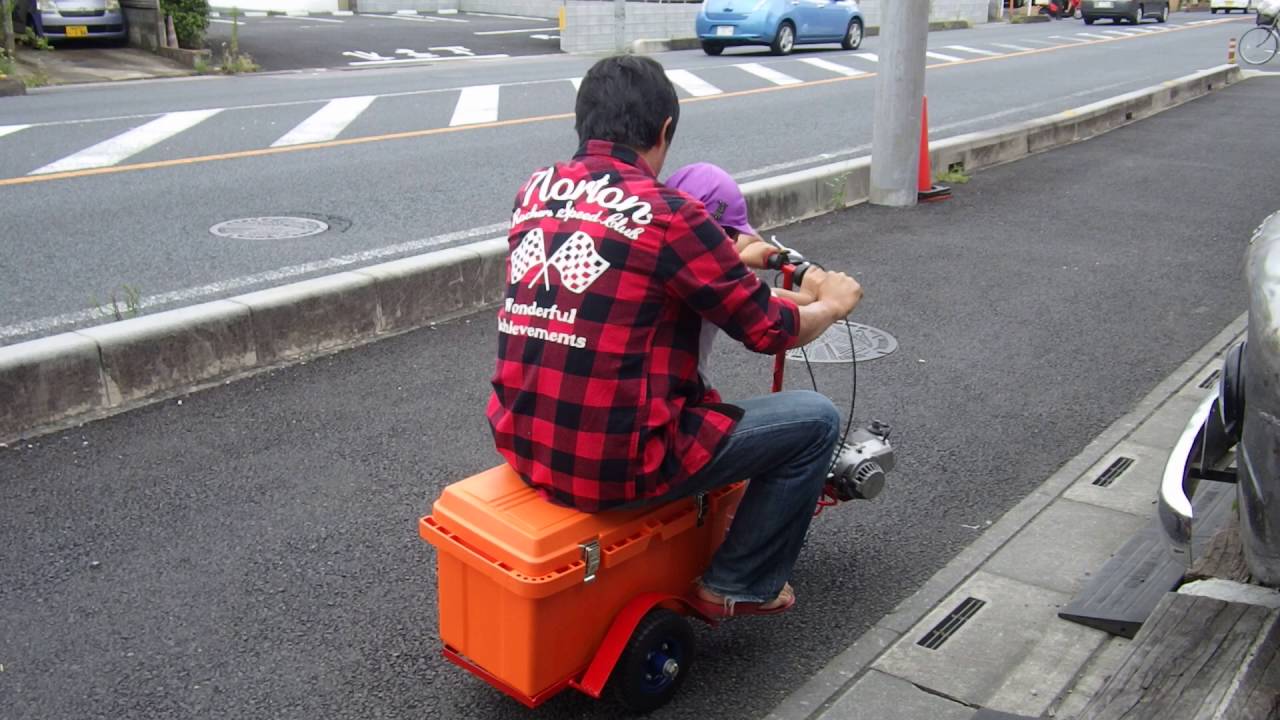 ポケバイエンジンで何か作ってみる①の続き・・・ A small motorcycle