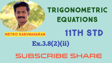 11th Std Maths Ex.3.8(2)(ii) Solve 2cos^2x +1 = -3 cos x