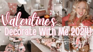 VALENTINE'S DAY DECORATE WITH ME 2024! - Decorating For Valentine's Day 2024 All Pink Decor!