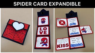 TUTORIAL Spider man card EXPANDIBLE | Sobre de amor hecho en cartulina | Regala Siempre Amor