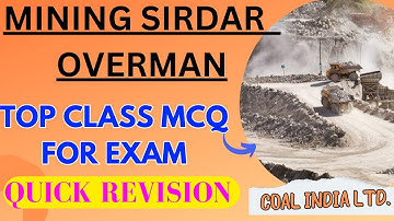 Mining sirdar/ Overman  preparation Mcq questions answers