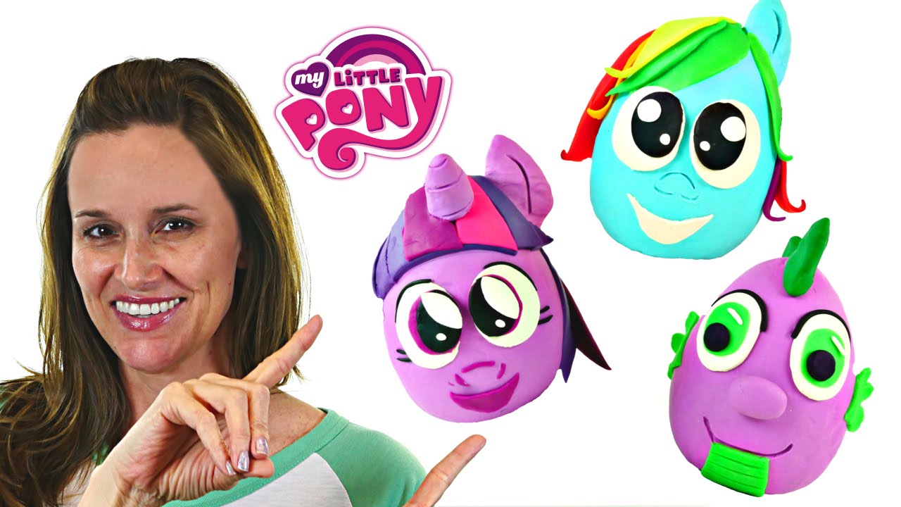 3 Squishy Pop Giant My Little Pony Play Doh Ball Surprise Eggs MLP Cutie Mark Magic Toys DCTC ...