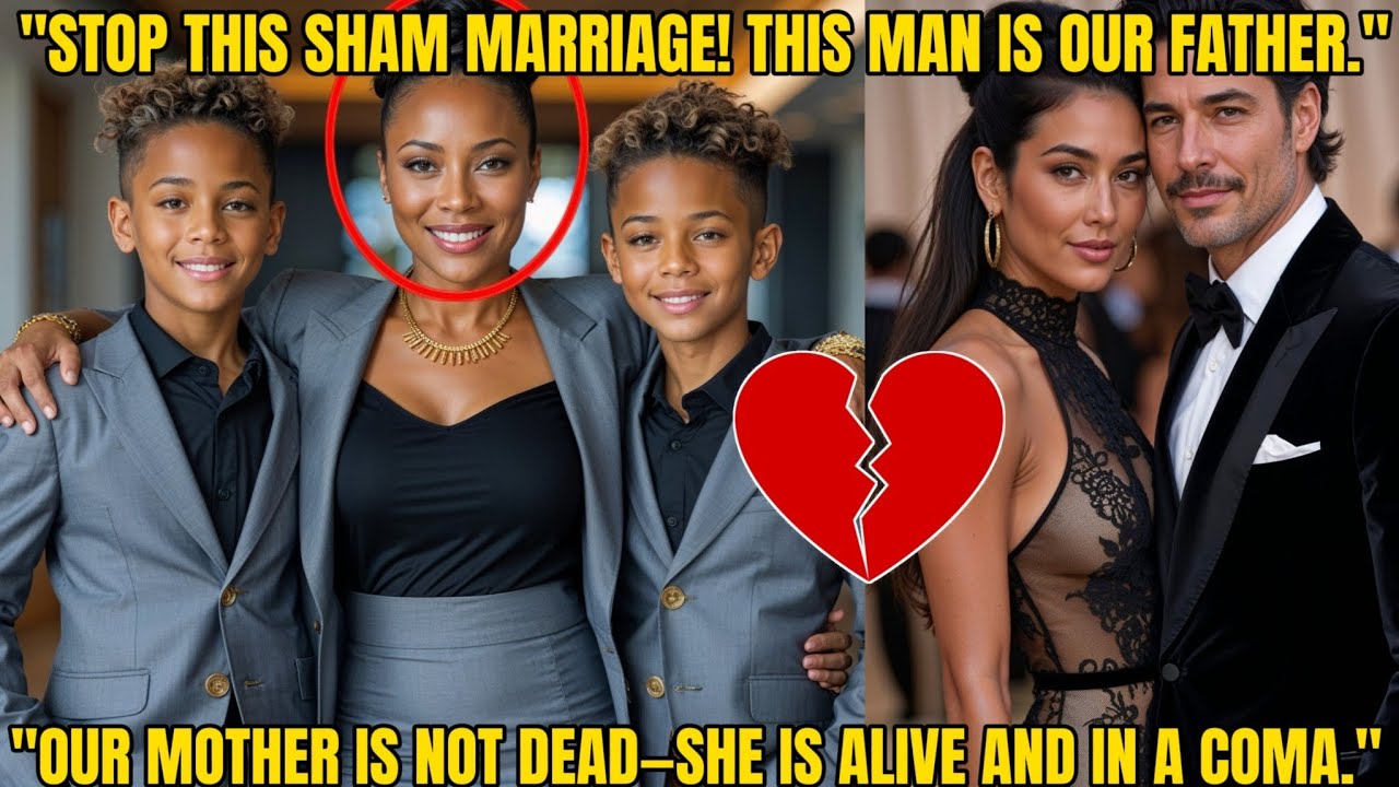 STOP THIS SHAM MARRIAGE! THIS MAN IS OUR FATHER. OUR MOTHER ISN’T DEAD—SHE’S ALIVE AND IN A COMA.