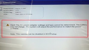 Fixing Laptop Dell AC Power Adaptor Wattage And Type Cannot Be Determined Error!