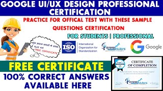 Google UI/UX Design Professional Certification | Get Free Certificate in 2 minutes - Quiz Answers