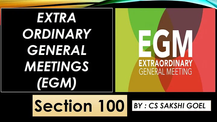 EXTRA ORDINARY GENERAL MEETING|| EGM