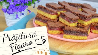 Figaro Cake - with chocolate and walnut meringue and strawberry layer