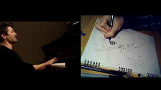 Dan Tepfer - Bach's Invention in Emaj + Vocal Improvisation (live drawing)