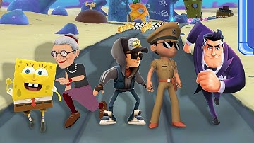 SpongeBob: Sponge on the Run VS Angry Gran Run VS Subway Surfers VS Little Singham VS Agent Dash