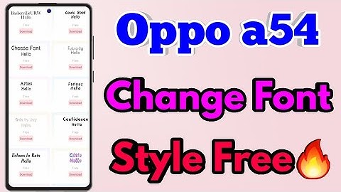How To Change Font Style in Oppo a54 | How To Download Font Style in Oppo a54 #oppoa54