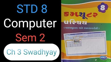 Dhoran 8 Computer Chapter 3 Swadhyay | Std 8 Computer Chapter 3 Swadhyay