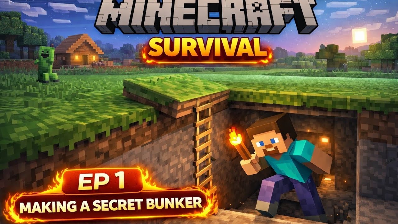 Minecraft Survival Series EP 1 🕳️ | Building a SECRET Bunker 😱#effect ...