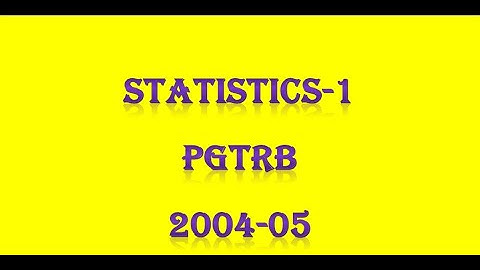 PG TRB STATISTICS-1 PGTRB 2004-05