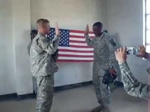 US Service Member Re-enlists w/o Mask in Gas Chamber April 2015