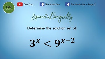 #GenMath: Solving Exponential Inequality (Example 1) 3^x is less than 9^(x-2)