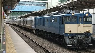 E217系Y-3編成廃車回送EF64-1030牽引相模湖駅通過