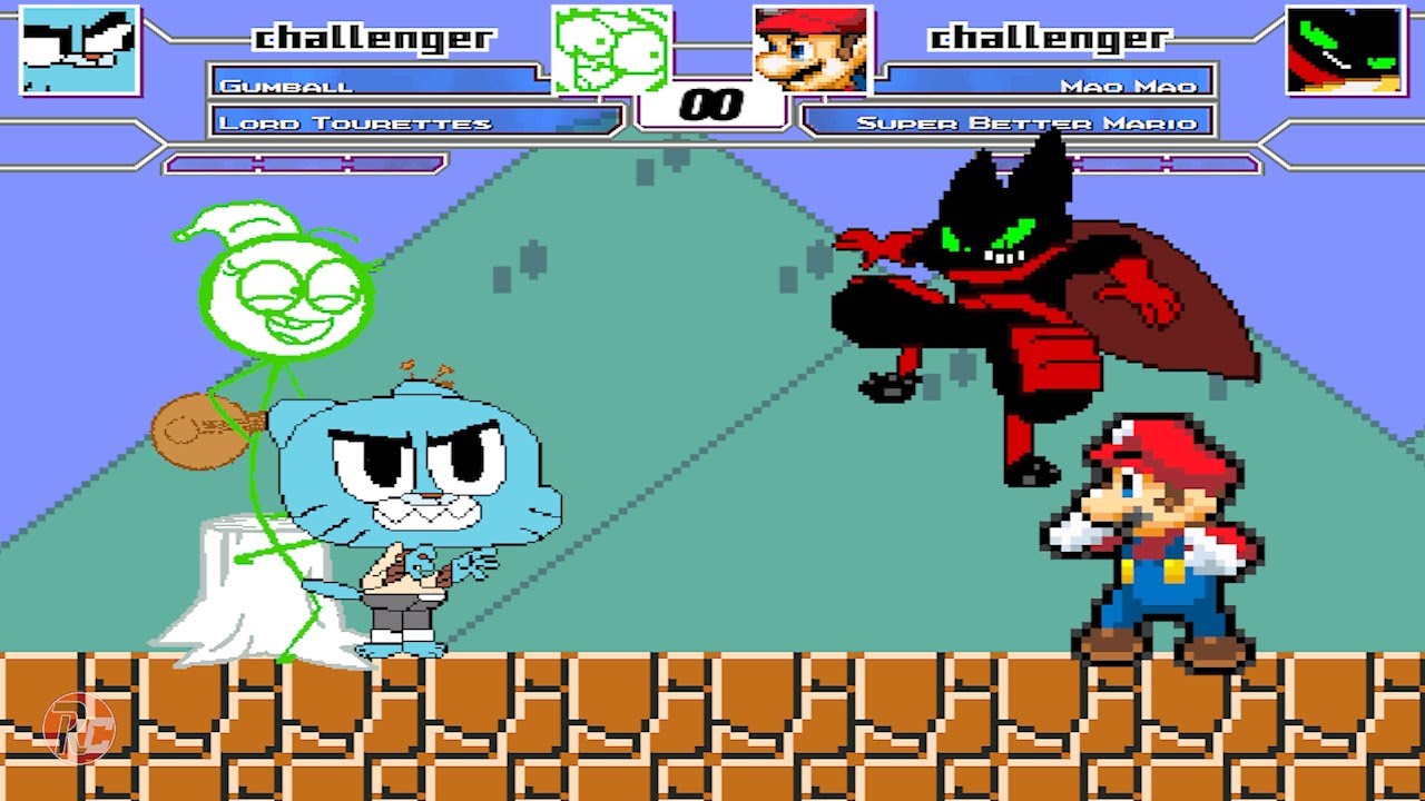 Gumball and Lord Tourettes vs Mao Mao and Super Better Mario | Race to 3 Wins