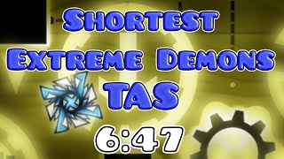 Мульт TAS Geometry Dash Speedrun in 647 shortest extreme demons