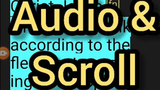 BLB Tutorial re Audio Read and Scroll