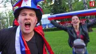 Coupe du monde 2018 ! la joie des supporters à Moscou après le match d'ouverture