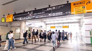 《乗り換え》長野駅、JR線から長野電鉄線へ。  Nagano