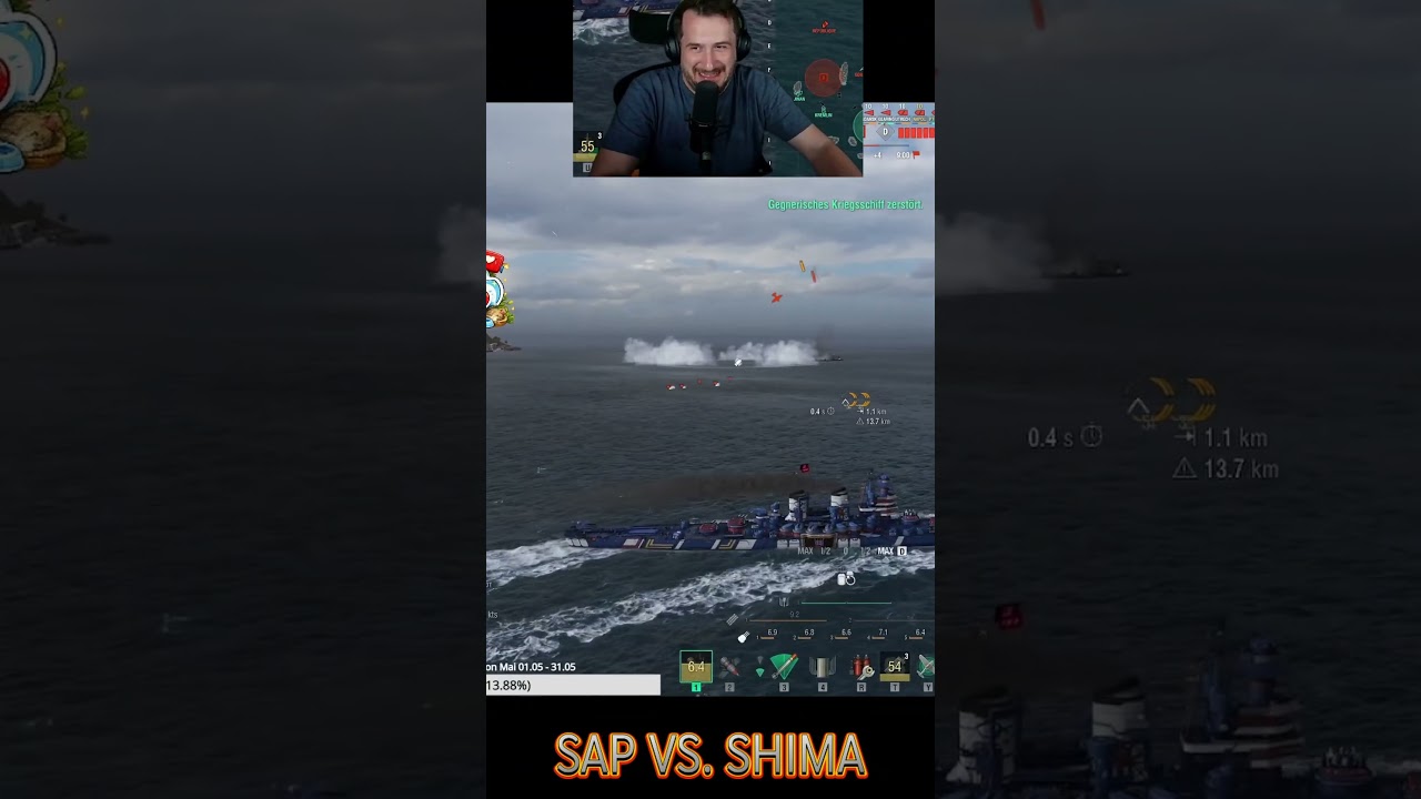 SAP vs. SHIMA #shorts #worldofwarships