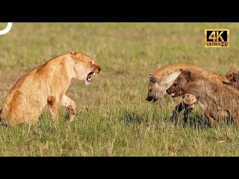 EZELİ DÜŞMANLAR: ASLAN VE SIRTLAN KAVGASI! | 4K HAYVAN BELGESELİ