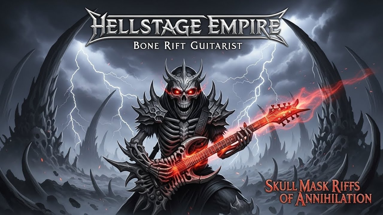 ⚡ Best Music HELLSTAGE EMPIRE 🔥 Bone Rift Guitarist 🎧 Skull Mask Riffs of Annihilation