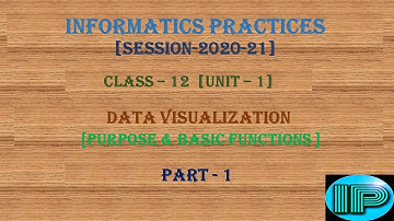 Data Visualization | Matplotlib.pyplot | Part 1 | Class 12 | IP | Informatics Practices | Python