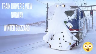 4k CAB VIEW: Train Plows Through Winter Blizzard Like A Boss