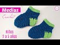 MEDIAS CROCHET PARA NIÑOS TALLAS DE 2 A 5 AÑOS