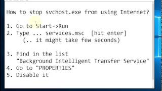[Solved] How to stop svchost.exe from using Internet