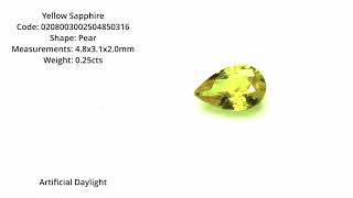 Yellow Sapphire Pear Shape 0.25Cts