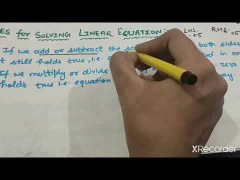 Topic :- Solution of Linear Equations