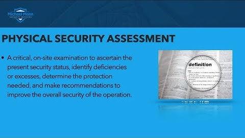Physical Security Assessment for Church Security Ministry