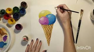Уроки рисования для детей 8+. Видеоурок 3. Мороженое.