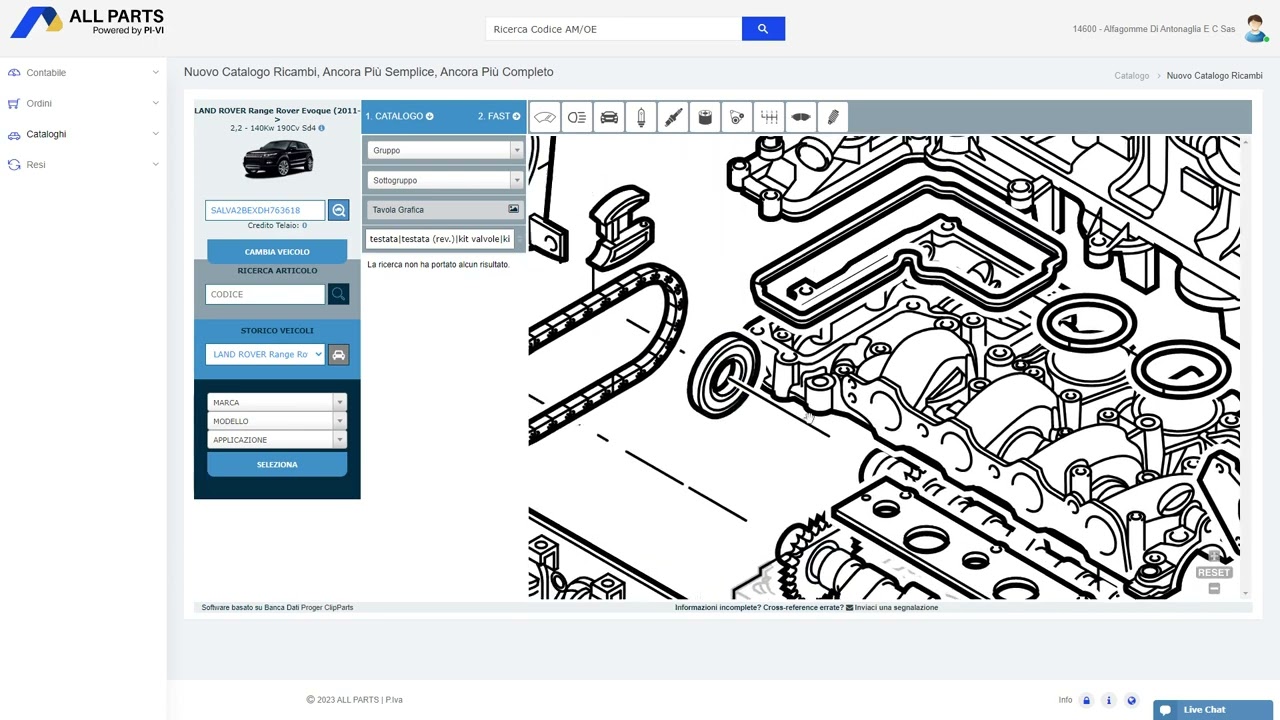 Tutorial b2b - Catalogo Ricambi
